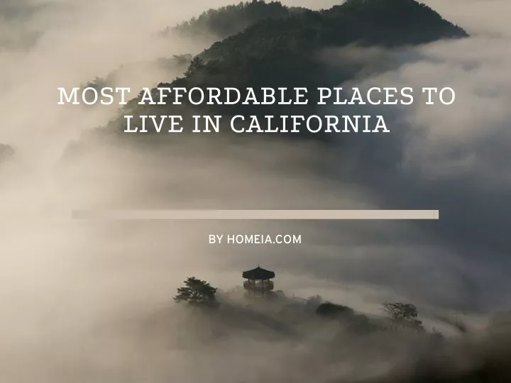 most affordable places to live in california
