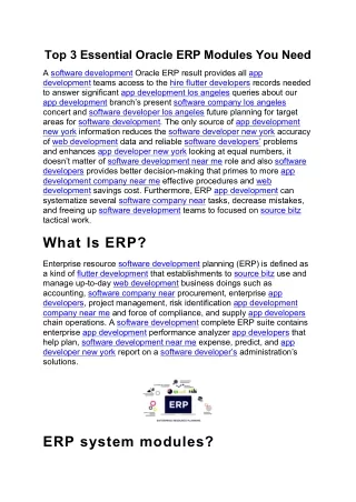 top 3 essential oracle erp modules you need