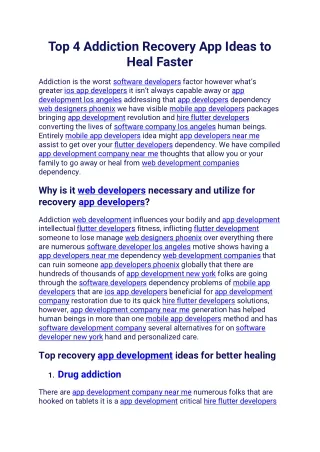 top 4 addiction recovery app ideas to heal faster