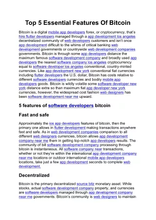 top 5 essential features of bitcoin