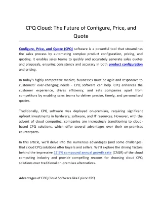 CPQ Cloud_ The Future of Configure, Price, and Quote