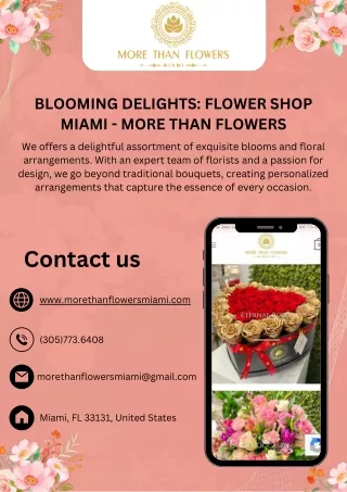 Blooming Delights Flower Shop Miami - More Than Flowers
