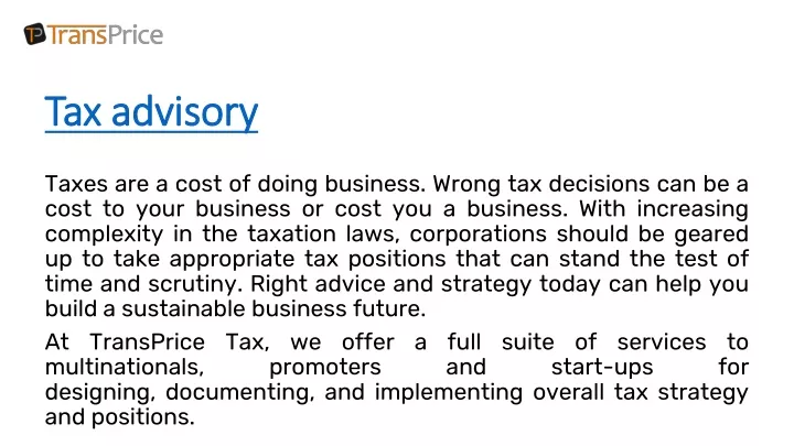 tax advisory
