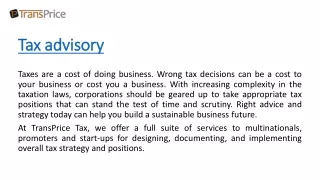 t tax advisory ax advisory