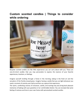 Custom scented candles | Things to consider while ordering