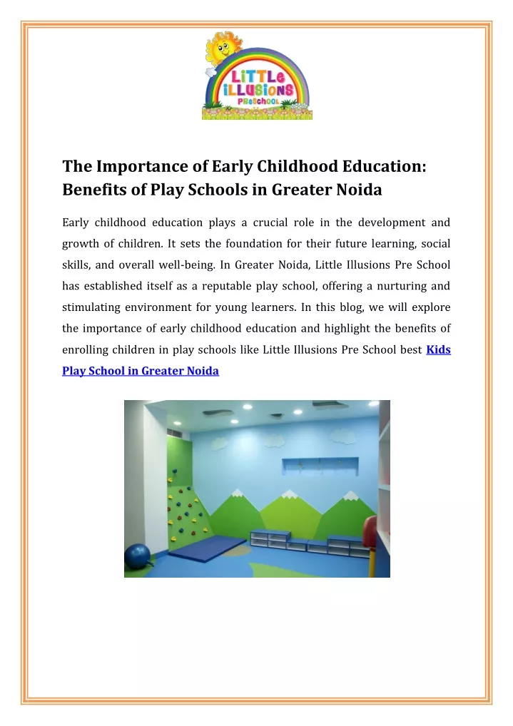 the importance of early childhood education