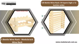 5 Bottle Wine Rack & 120 Bottle Wine Rack - Modularack Wine Rack