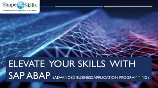 Elevate your Skills with SAP ABAP Training in Noida | ShapeMySkills