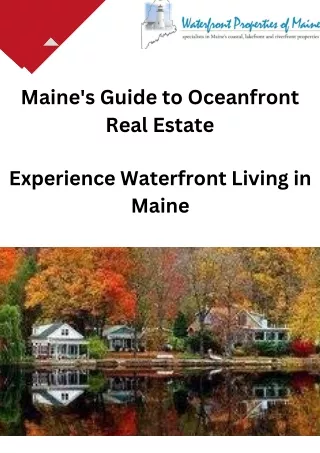 Experience Waterfront Living in Maine - Oceanfront Properties of Maine