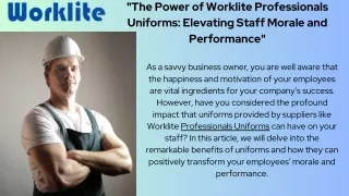 Professionals Uniforms  UAE | Worklite Uniform