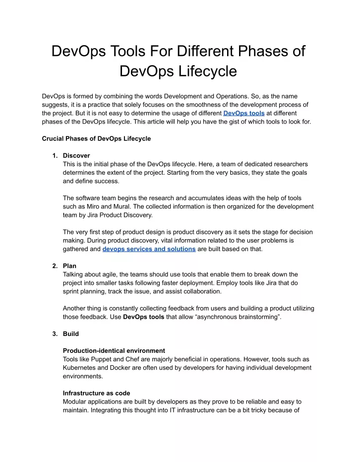 devops tools for different phases of devops