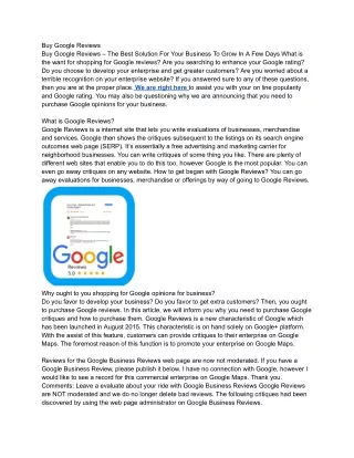 Buy Google Reviews