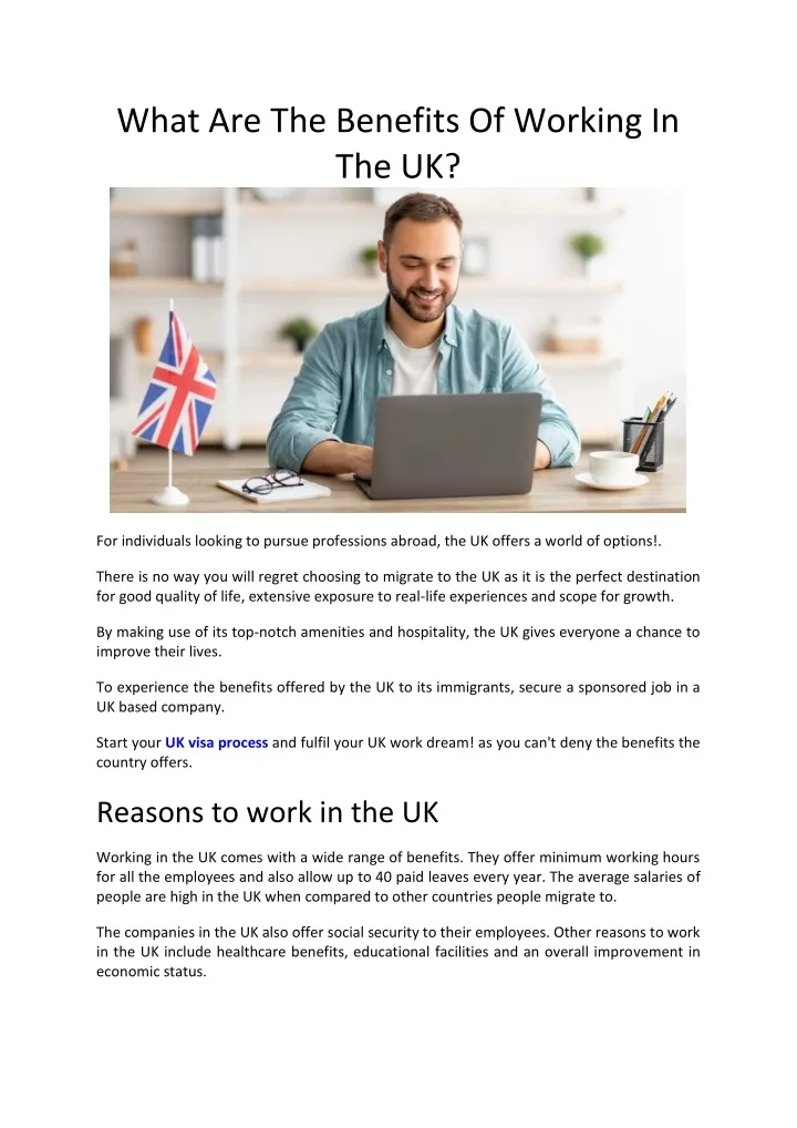 what are the benefits of working in the uk