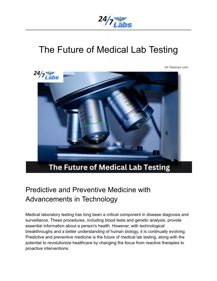 the future of medical lab testing