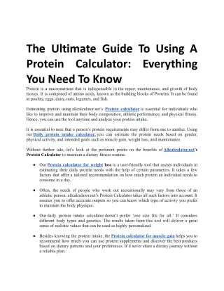 the ultimate guide to using a protein calculator