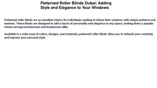 patterned roller blinds Dubai