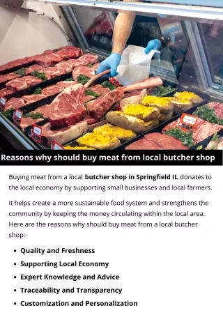 reasons why should buy meat from local butcher