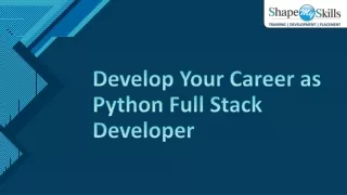 develop your career as python full stack developer