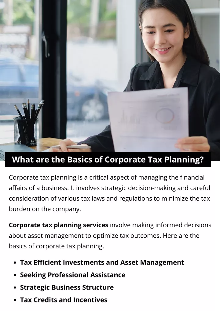 what are the basics of corporate tax planning