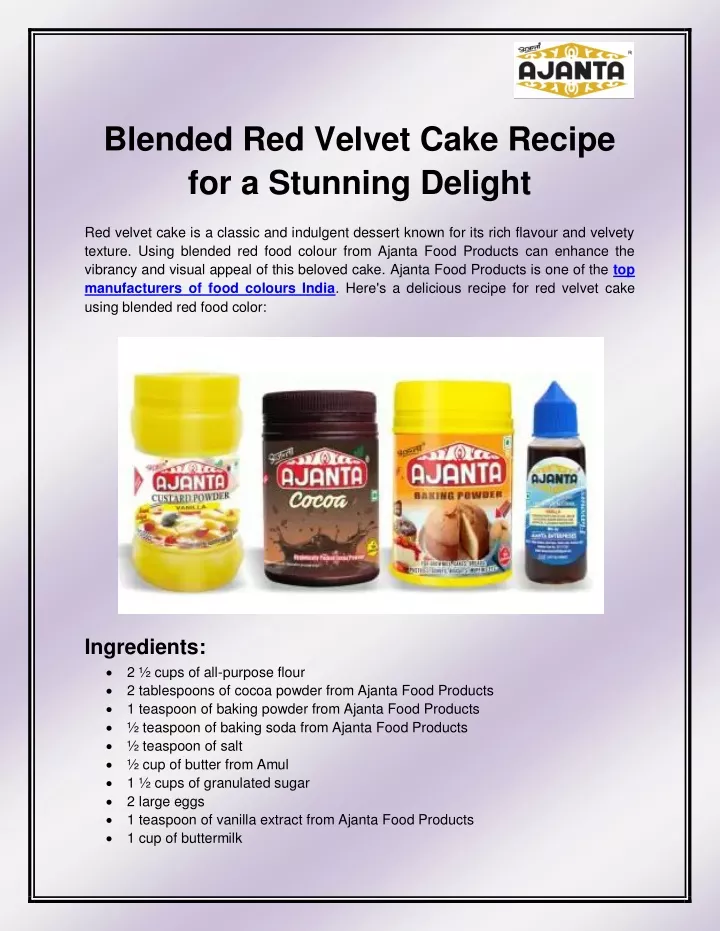 blended red velvet cake recipe for a stunning