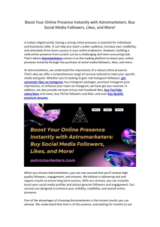 Boost Your Online Presence Instantly with Astromarketers