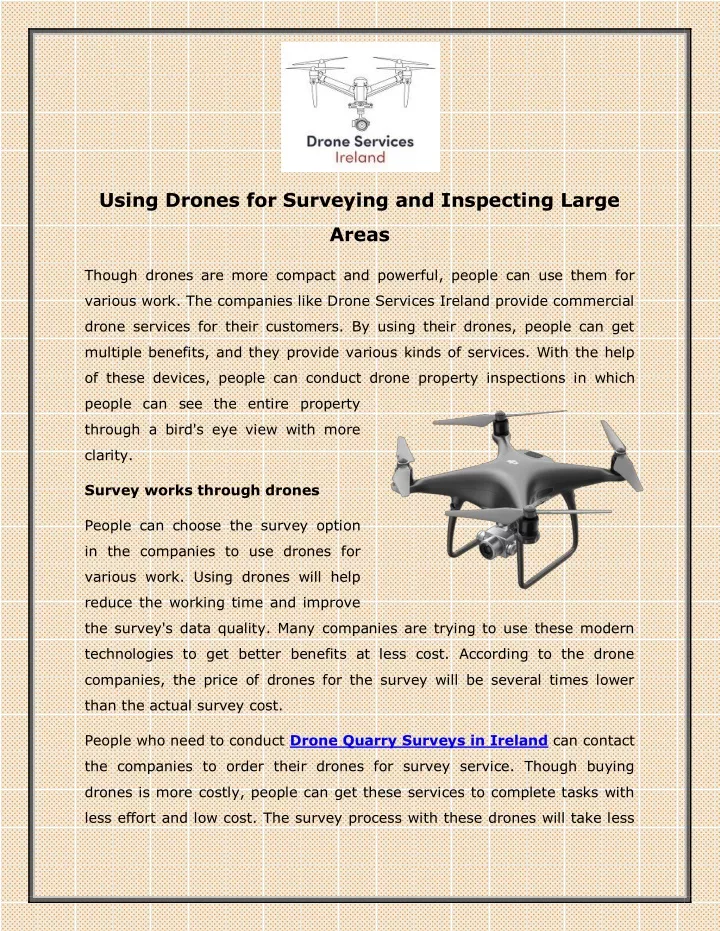 using drones for surveying and inspecting large