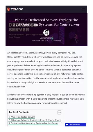 What is Dedicated Server: Explore the Best Operating Systems For Your Server