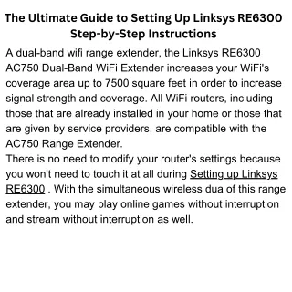 The Ultimate Guide to Setting Up Linksys RE6300 Step-by-Step Instructions