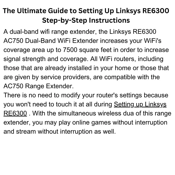 the ultimate guide to setting up linksys re6300