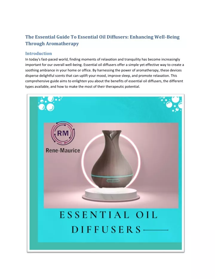 the essential guide to essential oil diffusers