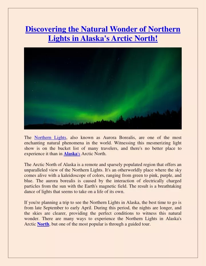 discovering the natural wonder of northern lights