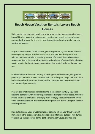 Book the Beach House Vacation Rental