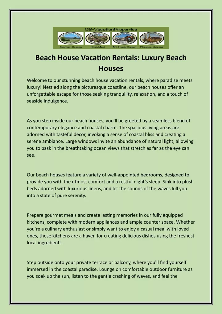 beach house vacation rentals luxury beach houses