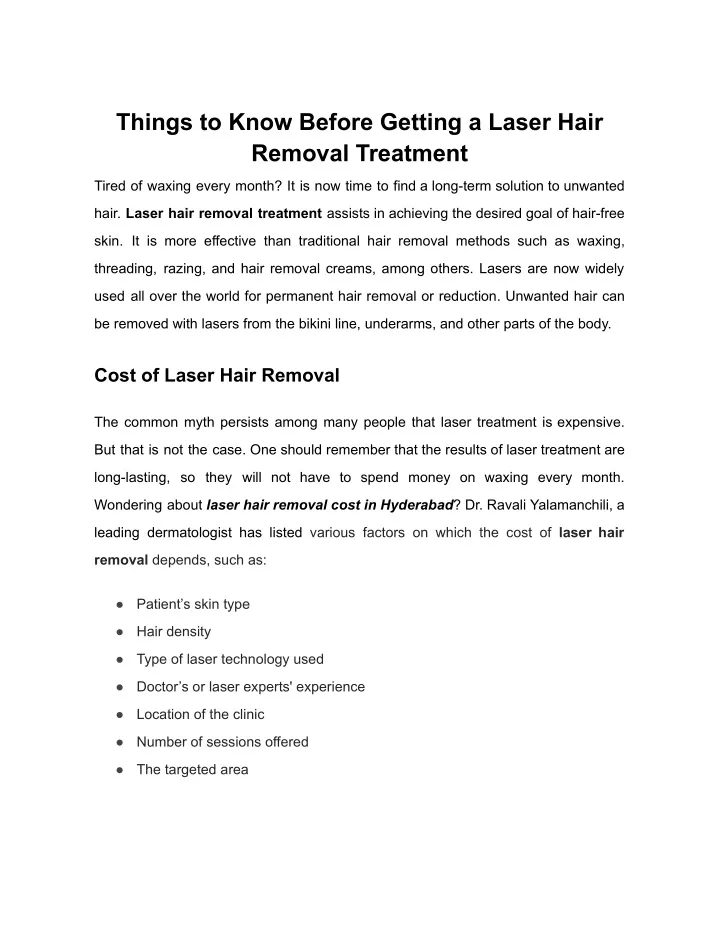 things to know before getting a laser hair
