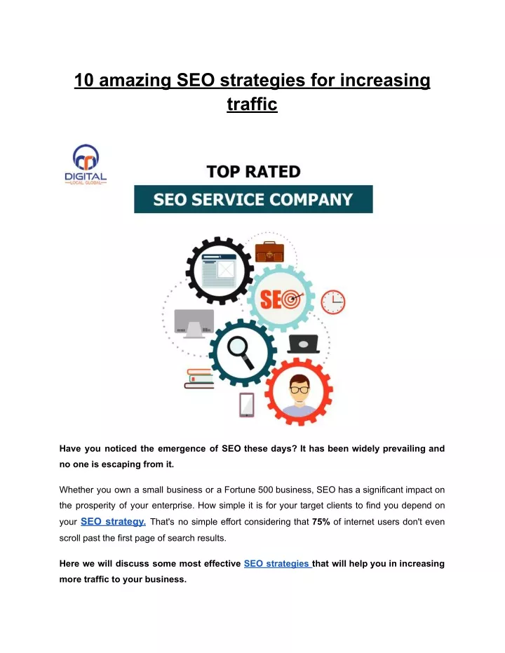 10 amazing seo strategies for increasing traffic