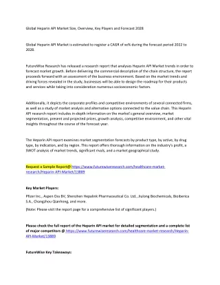 global heparin api market size overview