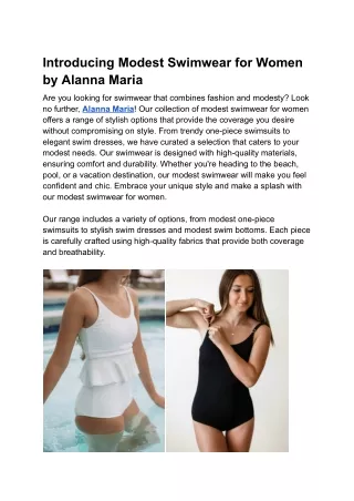 Introducing Modest Swimwear for Women by Alanna Murray