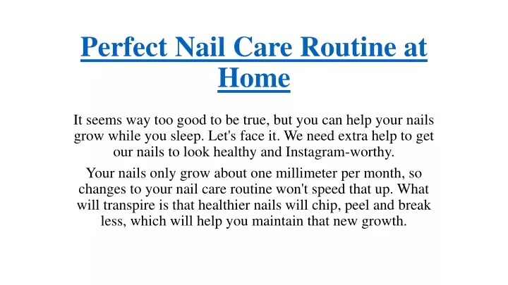 perfect nail care routine at home