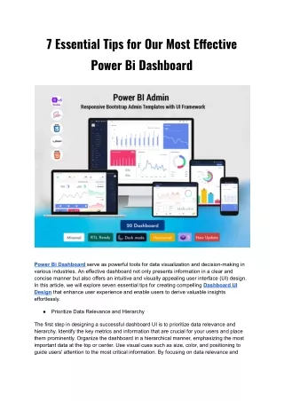 7 Essential Tips for Our Most Effective Power Bi Dashboard