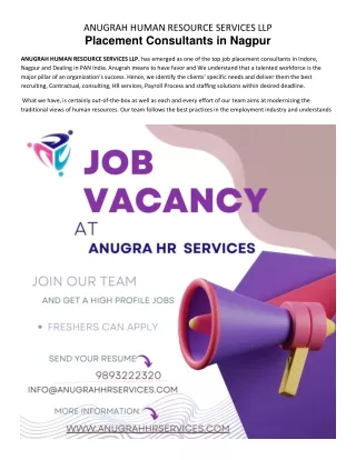 anugrah human resource services llp placement