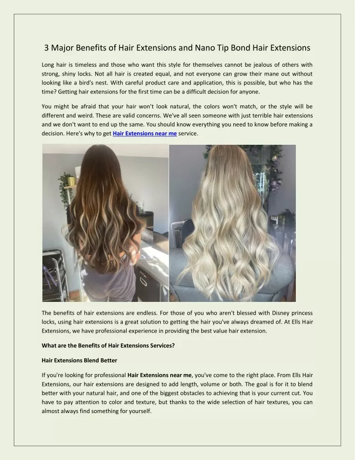 3 major benefits of hair extensions and nano