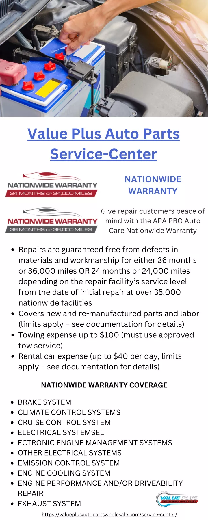 value plus auto parts service center