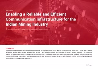 White Paper_Enabling a Reliable and Efficient Communication Infrastructure for Mining