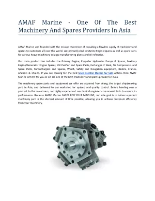 AMAF Marine - One Of The Best Machinery And Spares Providers In Asia .pdf