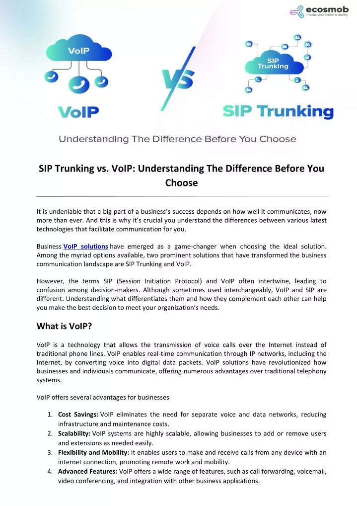 sip trunking vs voip understanding the difference