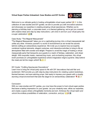 virtual super parties unleashed case studies
