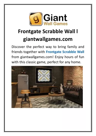 Frontgate Scrabble Wall l giantwallgames.com