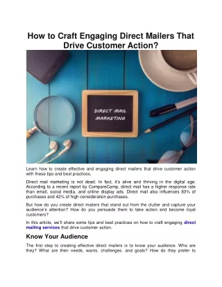 How to Craft Engaging Direct Mailers That Drive Customer Action