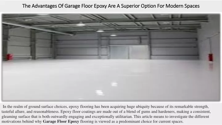 the advantages of garage floor epoxy are a superior option for modern spaces