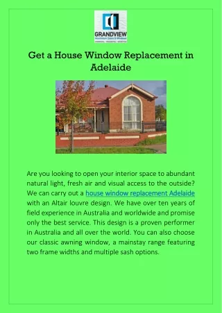 get a house window replacement in adelaide